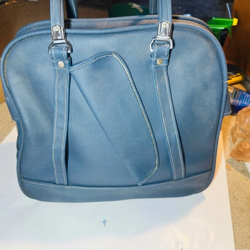Vintage American Tourister Tiara Escort blue carry on shoulder weekend bag tote - Picture 3 of 7